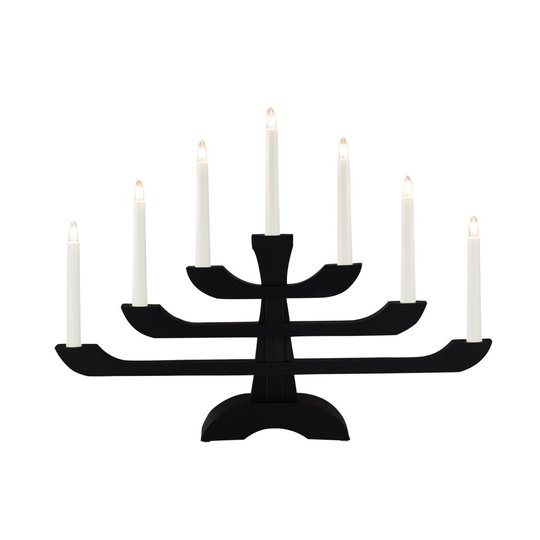 Elljusstake 7L trä (Svart)