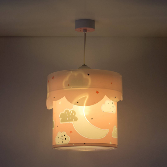Hänglampa för barnrum Moon, 1 lampa, rosa