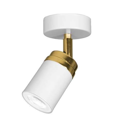 Takspotlight Rondo vit/guld, 1 lampa