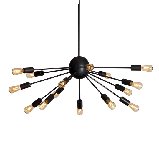 LED-hänglampa Mir, 15 lampor, svart