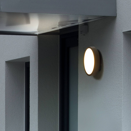 RZB HB 108 LED-utomhusvägglampa cirkel, frontal