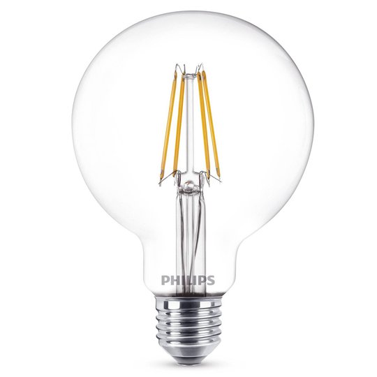 E27 7W 827 LED-globlampa G95 klar