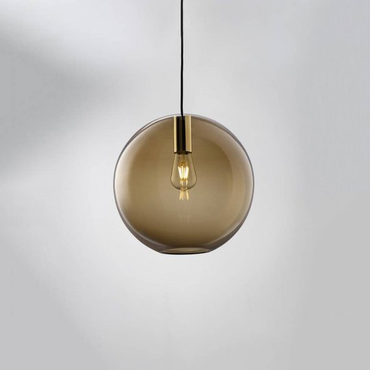 LOUM Loon Ball hänglampa glas brunt, krom