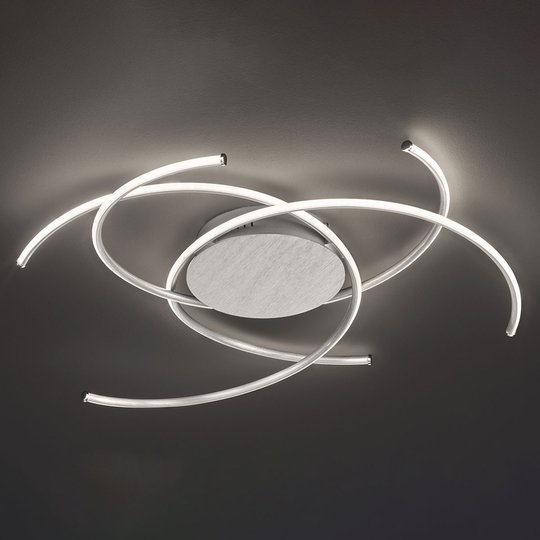 LED-taklampa Juls, borstad aluminium