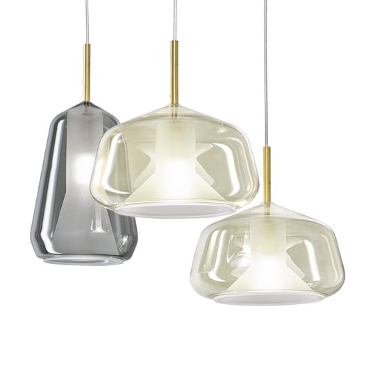 Hänglampa X-Ray 3 lampor rök/honung/honung