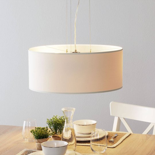 Lucande Patrik textilhänglampa Ø 53 cm creme