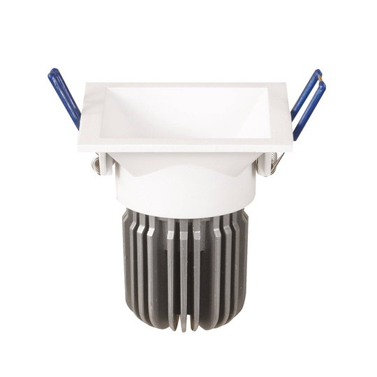 LED-inbyggnadslampa Toodle kantig symmetrisk vit