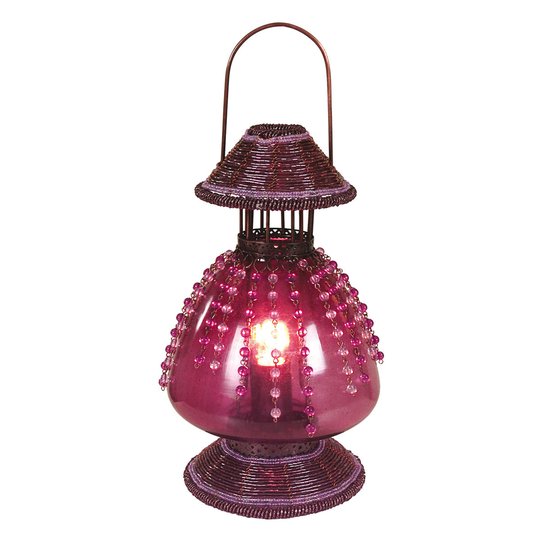 Bordslampa Perla som fotogenlampa lila