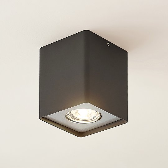Lindby Laron GU10-downlight, kantig, grå