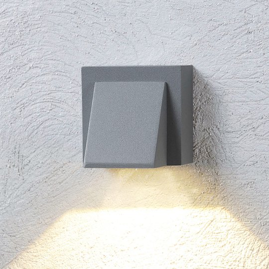 Silvergrå LED-utomhusvägglampa Marik