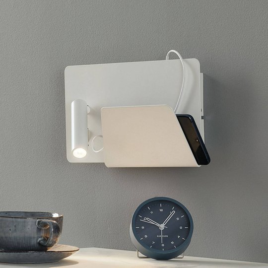 Modern LED-vägglampa Suau med USB-laddning