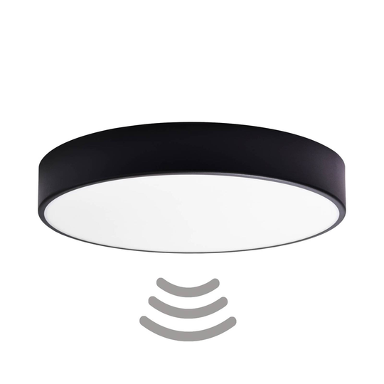 Taklampa Cleo 500, sensor, Ø 50 cm svart