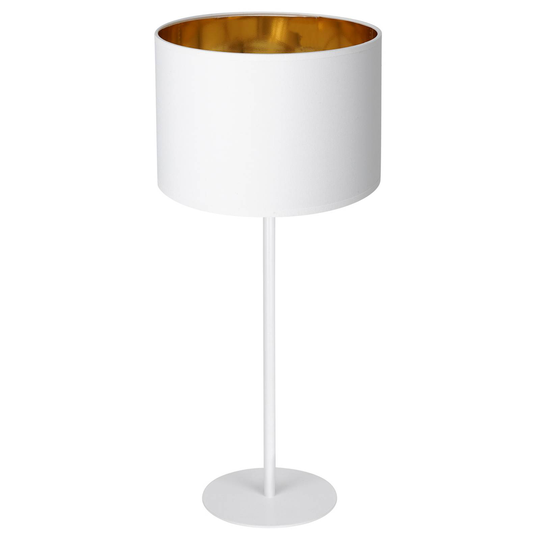 Bordslampa Soho, cylindrisk höjd 55cm vit/guld