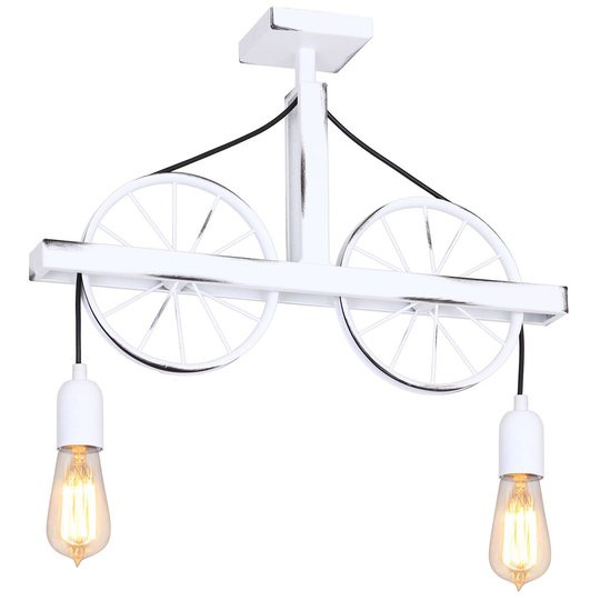 Taklampa 844 med hjul, 2 lampor, vit
