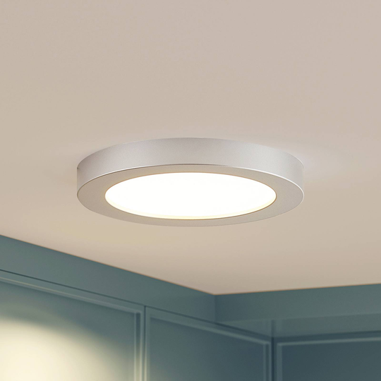 Prios Edwina LED-taklampa, silver, 22,6 cm
