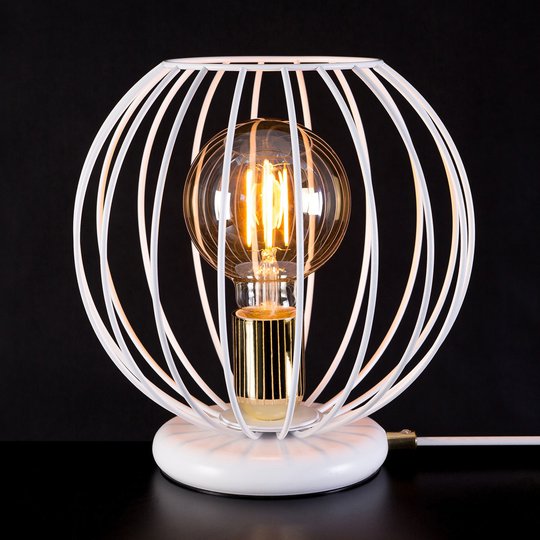 Bordslampa Albio LN1 i vitt med en burskärm