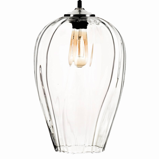 Hänglampa Linkeus I med glasskärm klar Ø 26 cm