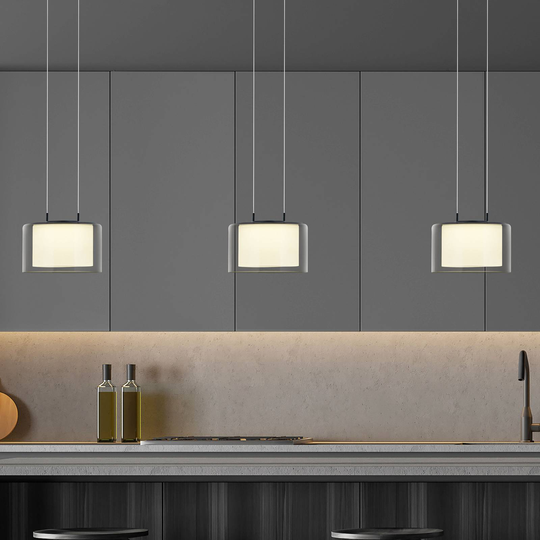 BANKAMP Grand LED hänglampa 3 lampor antracit