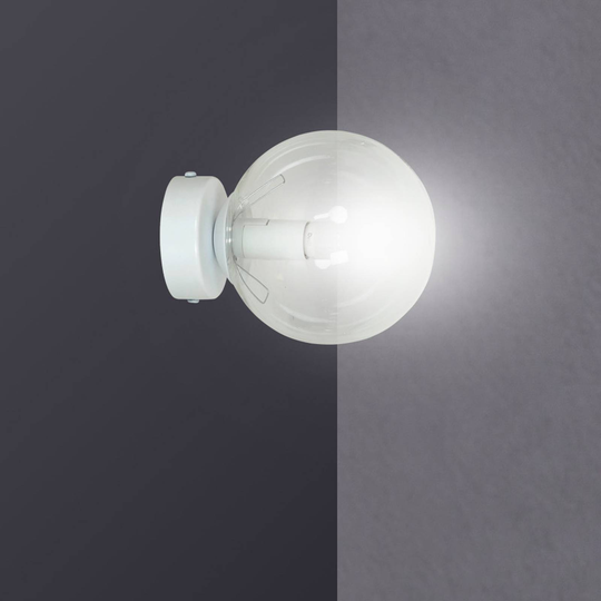 Vägglampa Glassy 1 lampa vitt glas