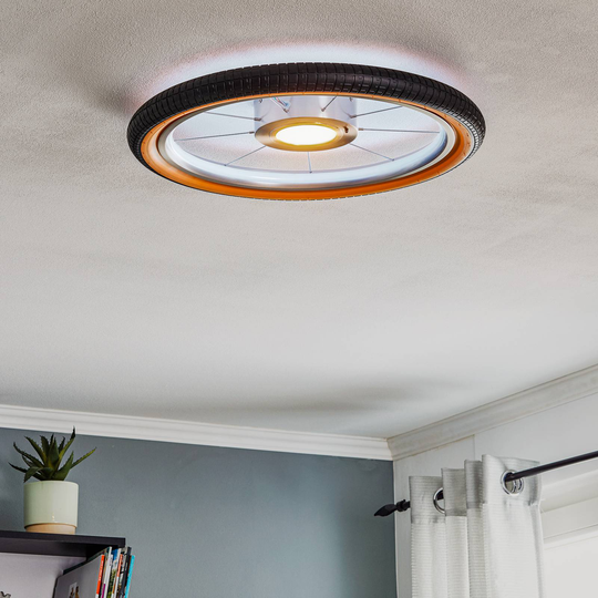 LED-taklampa Wheel, RGB, svart