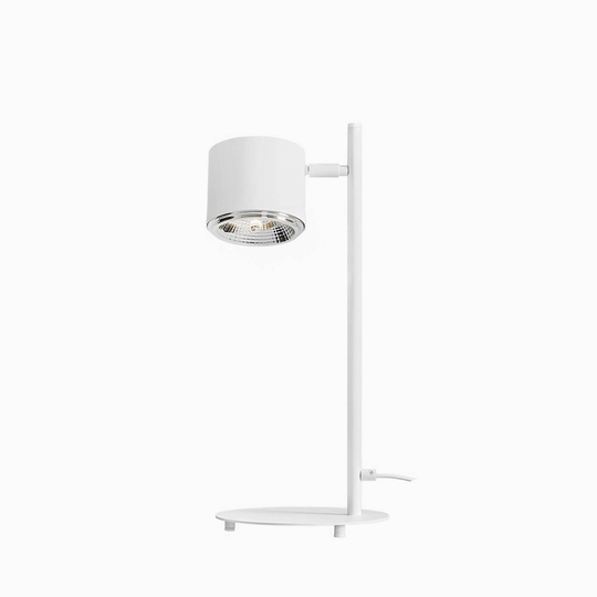 Bordslampa Bot, vitt rörligt lamphuvud