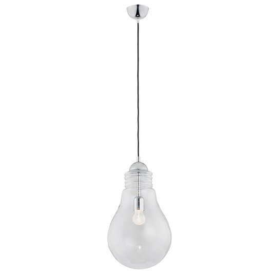 Hänglampa Kannus glas transparent kabel svart