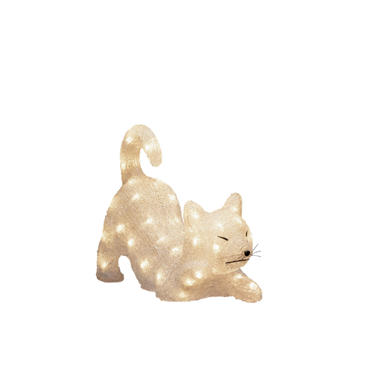 Katt akryl 35cm 48 Led (Klar)