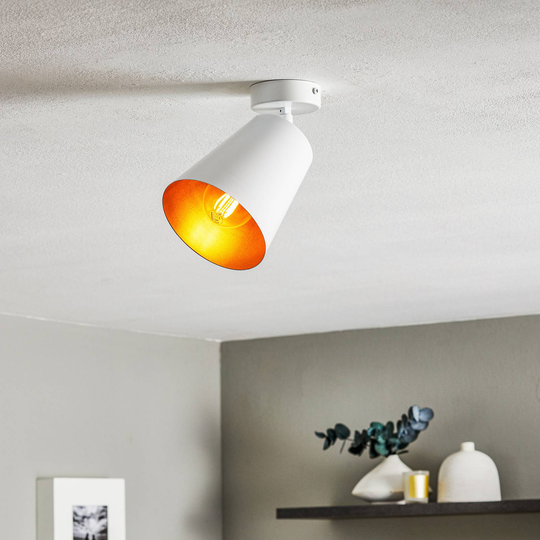 Takspotlight Prism av stål, 1 lampa, vit/guld
