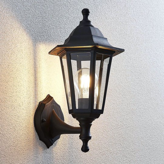 Utomhusvägglampa Nane i lyktform, svart