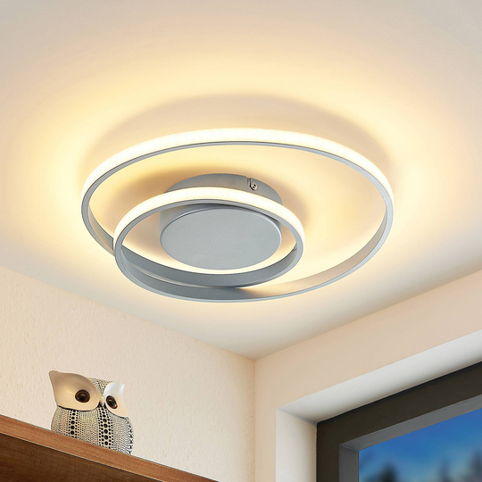 Lindby LED-taklampa Emisua CCT dimbar silver
