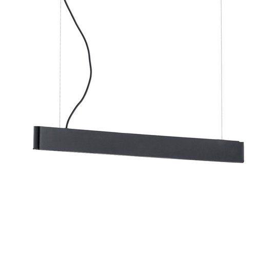 LED-pendellampa Abbon, träskärm svart 70 cm