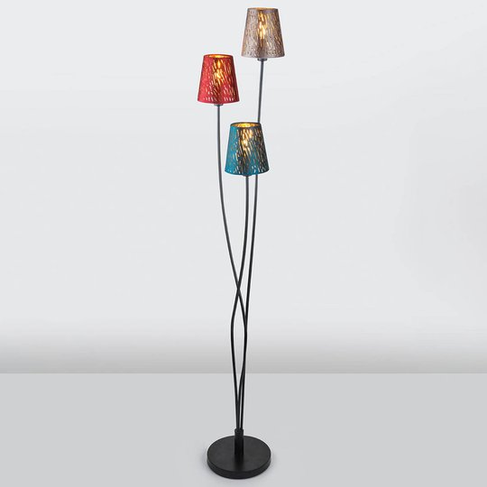 Ticon – golvlampa med skärmar med tygöverdrag