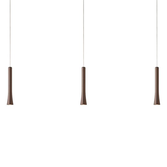 Variabel LED-pendellampa Rio i modern brun färg