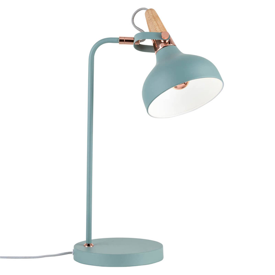 Turkosfärgad bordslampa Juna med vackra detaljer