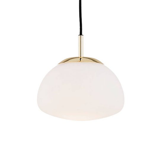 Pendellampa Turku 1 lampa opal/mässing Ø 20 cm