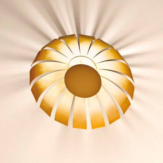 Förgylld LED-designertaklampa Loto, 20 cm