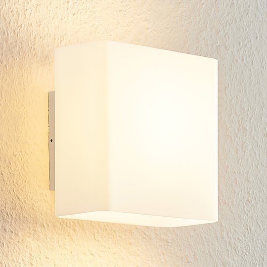 Arcchio Daya LED-glasvägglampa, kantig, opalvit