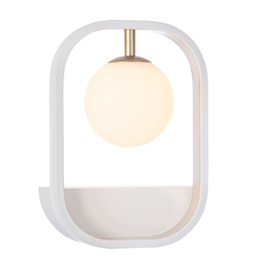 Vägglampa Avola med glaskula