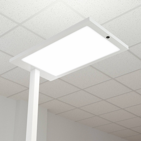 LED-golvlampa till kontor Almira, dimmer, vit