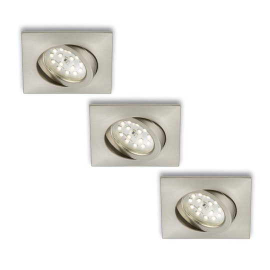 Matt nickel - inbyggnadsspot Erik LED 3-pack set