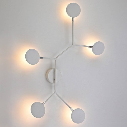 LED-vägglampa Belize, 5 lampor, vit
