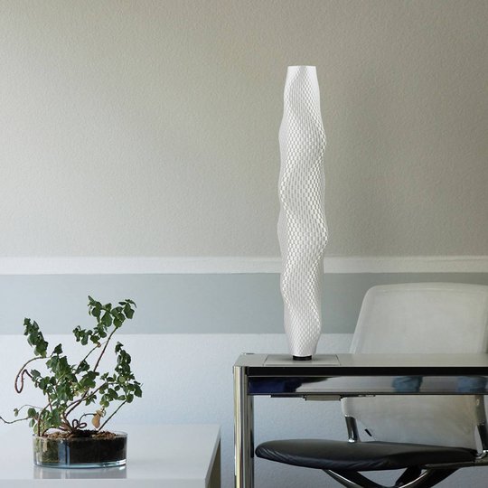 LED-golvlampa Flechtwerk Kaktus 75 cm, vit