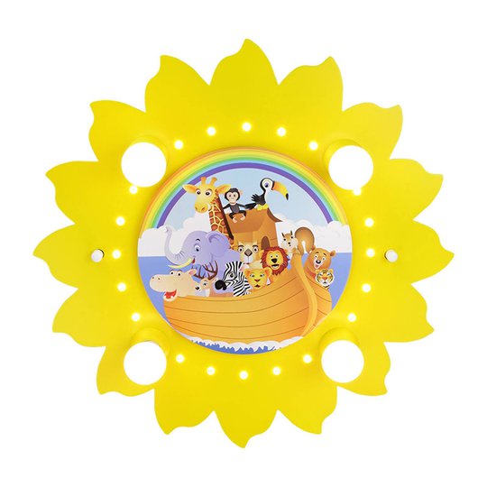 Taklampa Sol ark i gult, 4 lampor