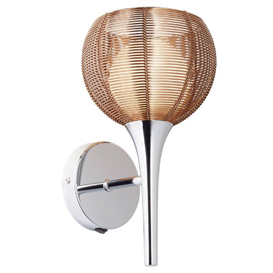 Vägglampa Relax i brons och krom