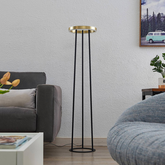 Lucande Seppe LED-golvlampa, mässing