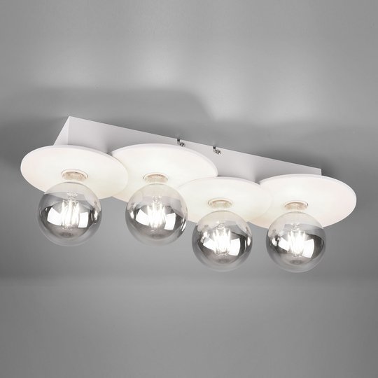 Taklampa Discus, 4 lampor, vit