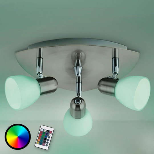 Taklampa Enea-C LED RGBW, tre ljuskällor