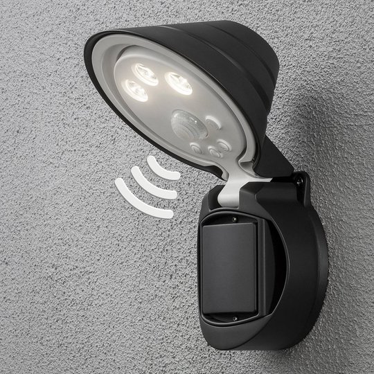 Batteridriven LED-utomhusvägglampa Prato, 16 cm