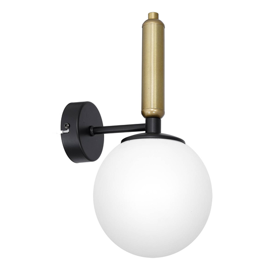 Vägglampa Nalo, svart/mässing