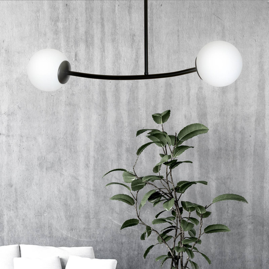 Taklampa Major, svart, 2 lampor